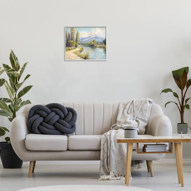 Stupell Along The Mountain River Framed Giclee Art Design By Petal Prints Design
