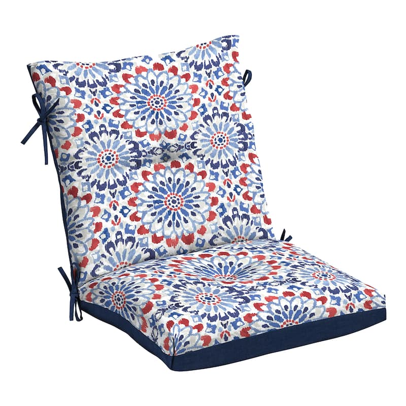 ARDEN Outdoor Plush Modern Tufted Blowfill Dining Chair Cushion, 21 x 40 - Clark Blue