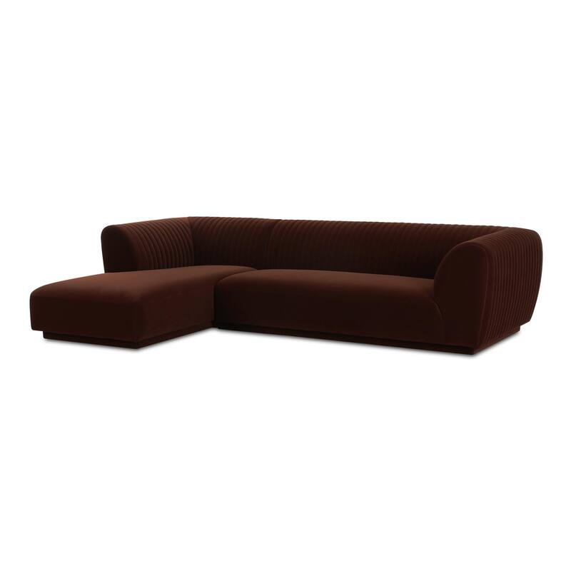NADAAL STUDIOS Iona, Left Hand Facing Upholstered Sectional, Brown - 116.75 X 71 X 27.5
