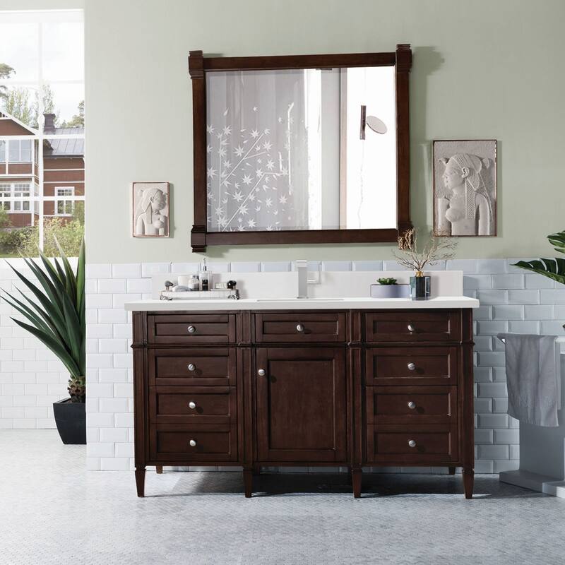 James Martin Vanities 650-V60S-1WZ Brittany 60" Single Basin Poplar