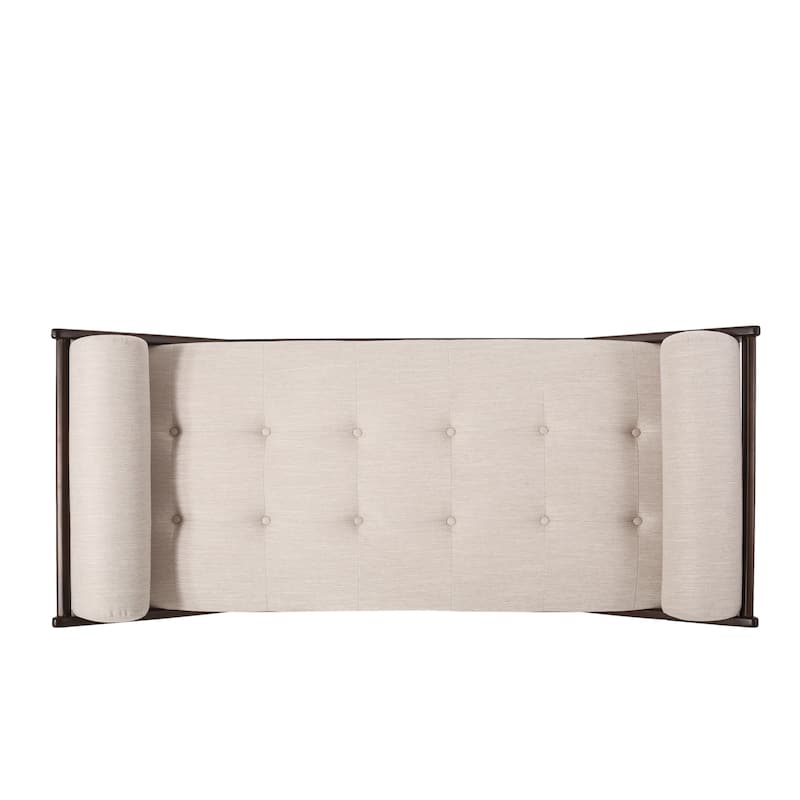 Beige 65" Button Tufted Chaise Lounge