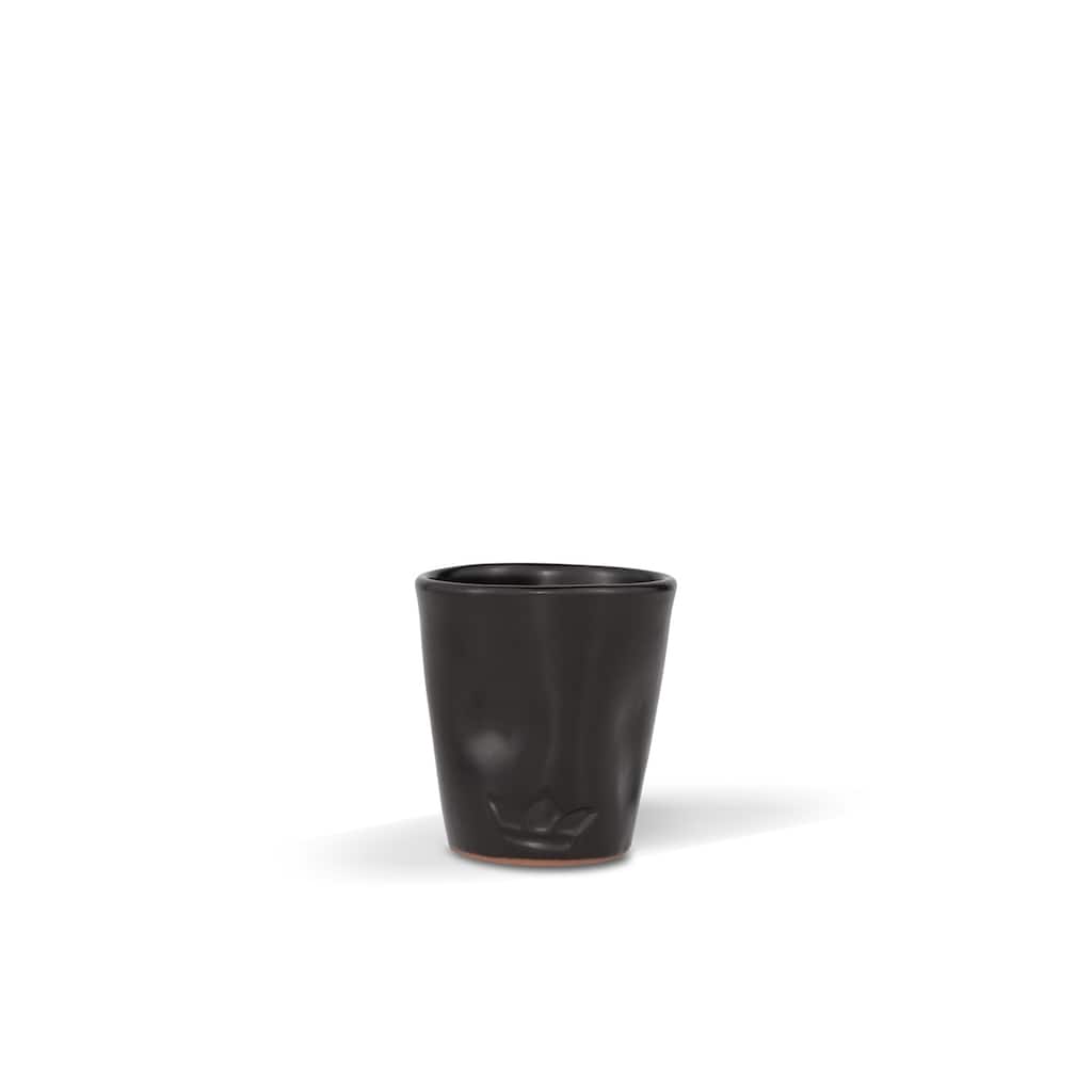 Dented Cup Ceramic - Set of 4 Black Matt