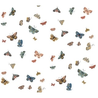 Butterfly House White Peel and Stick Wallpaper
