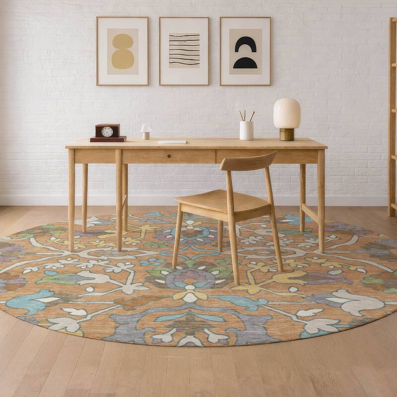 Machine Washable Indoor/ Outdoor Traditional Blanca Chantille Rug