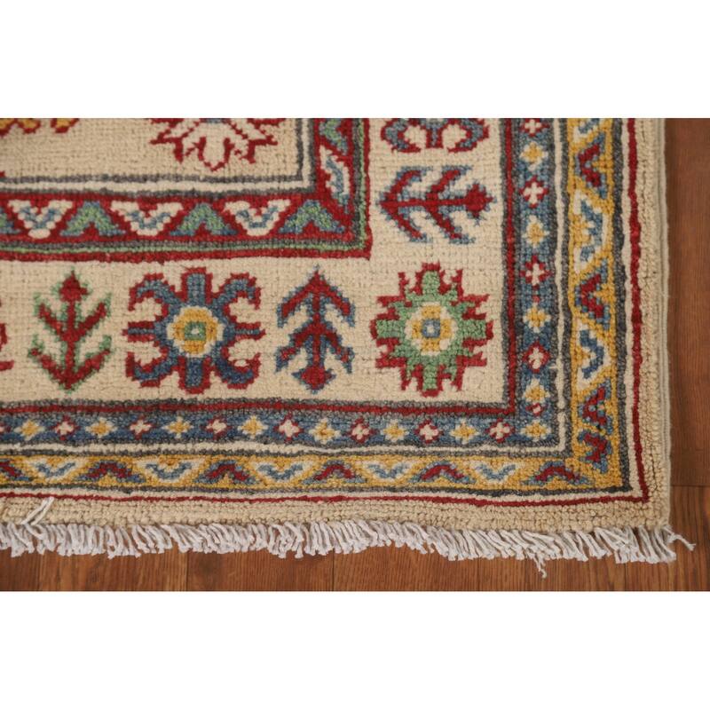 Geometric Kazak Runner Rug Handmade Wool Carpet - 2'10" x 13'0"