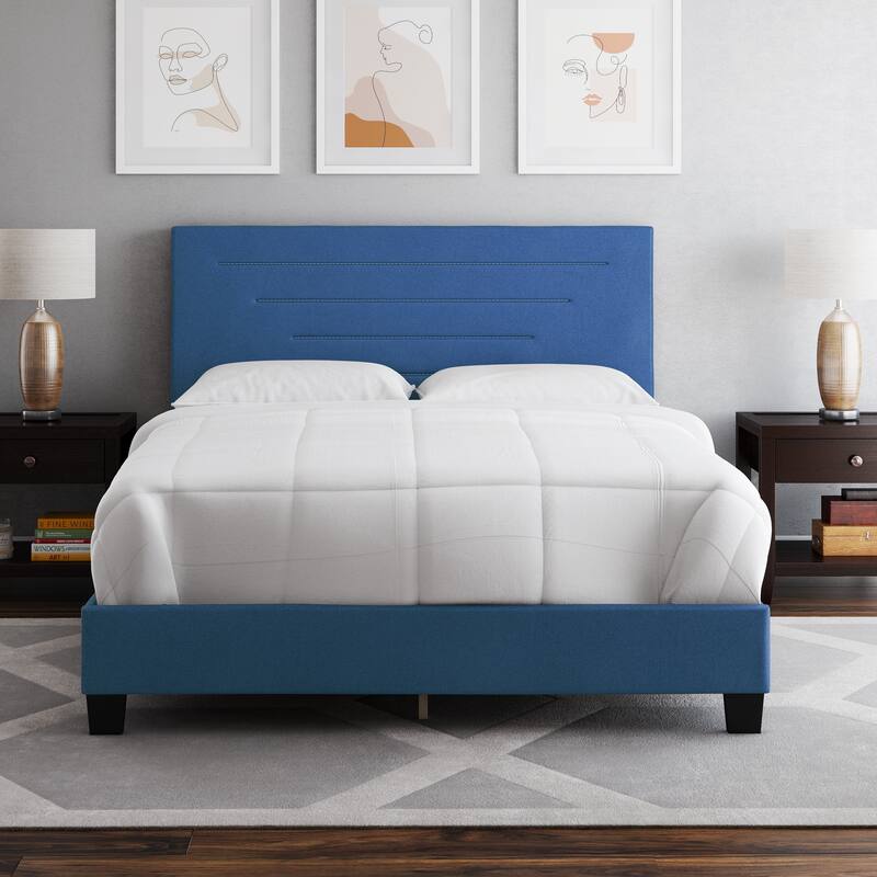 Boyd Sleep Luxembourg Faux Leather Bed Frame - Blue - Full