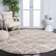 SAFAVIEH Hudson Shag Vitchka Glam Trellis 2-inch Area Rug - 7' x 7' Round - Beige/Ivory