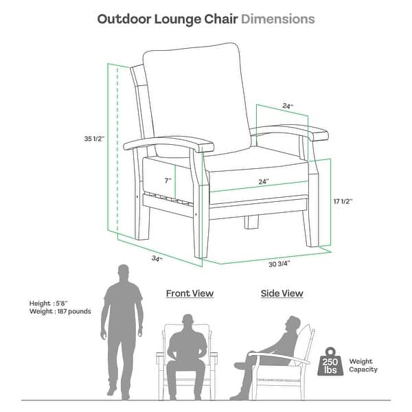 Cambridge Casual Leon Teak Patio Club Chair with Cushion