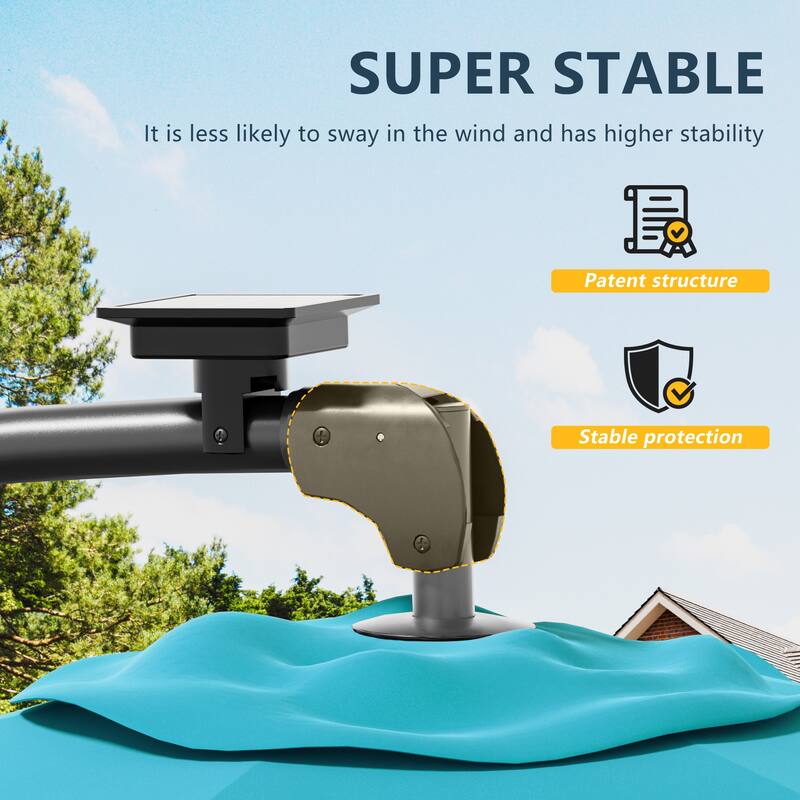 Outdoor 10FT LED lighted Patio Offset umbrella for Garden