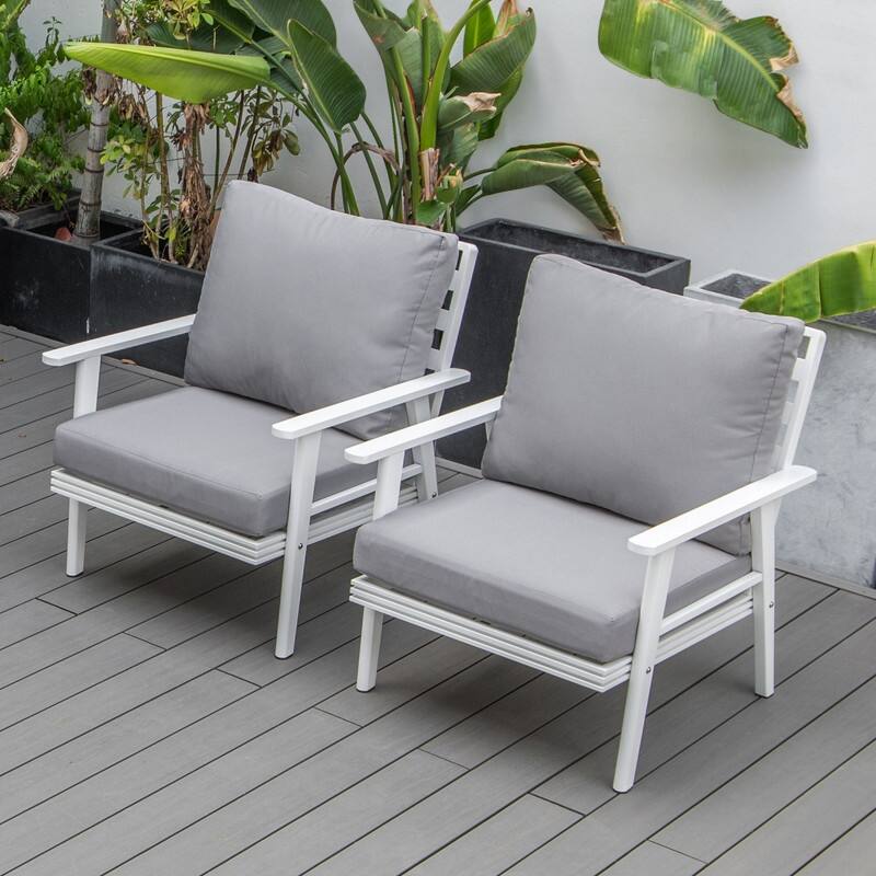 Walbrooke Modern Polyester Upholstery Aluminum Frame wtih Removable Cushion Covers for Indoor Outdoor