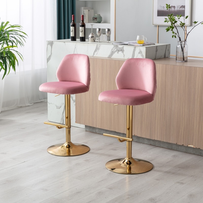 Pink and grey bar stools deals