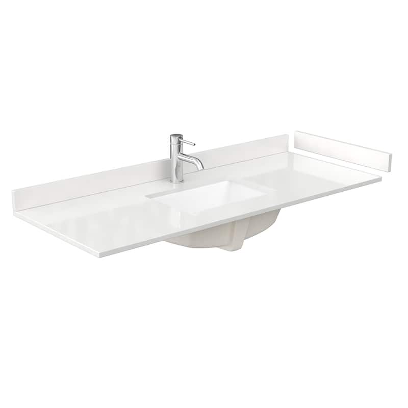 Miranda 54-inch Single Vanity, Quartz Top, 46-inch Mirror