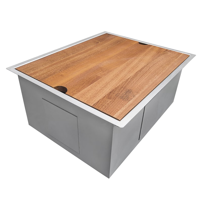 Ruvati 21" Workstation Bar Prep Sink Undermount 16 Gauge Ledge Stainless Steel Single Bowl - RVH8307 - 8' x 11'
