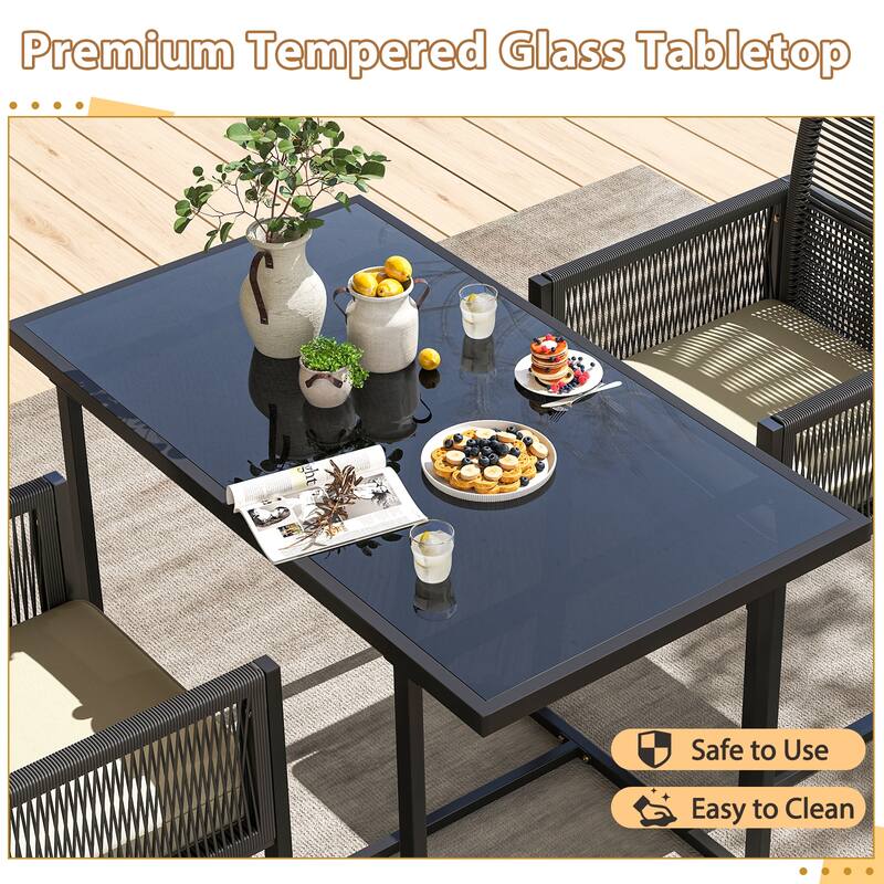 Gymax 3PCS Patio PE Wicker Furniture Set Cushioned Chairs w/Folding