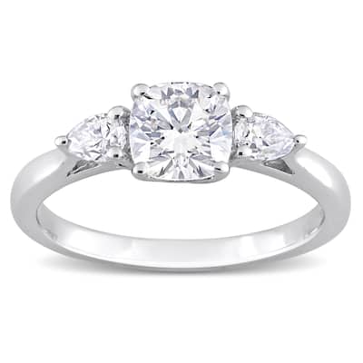 Miadora 1 5/8ct DEW Created Moissanite Three Stone Ring in Sterling Silver