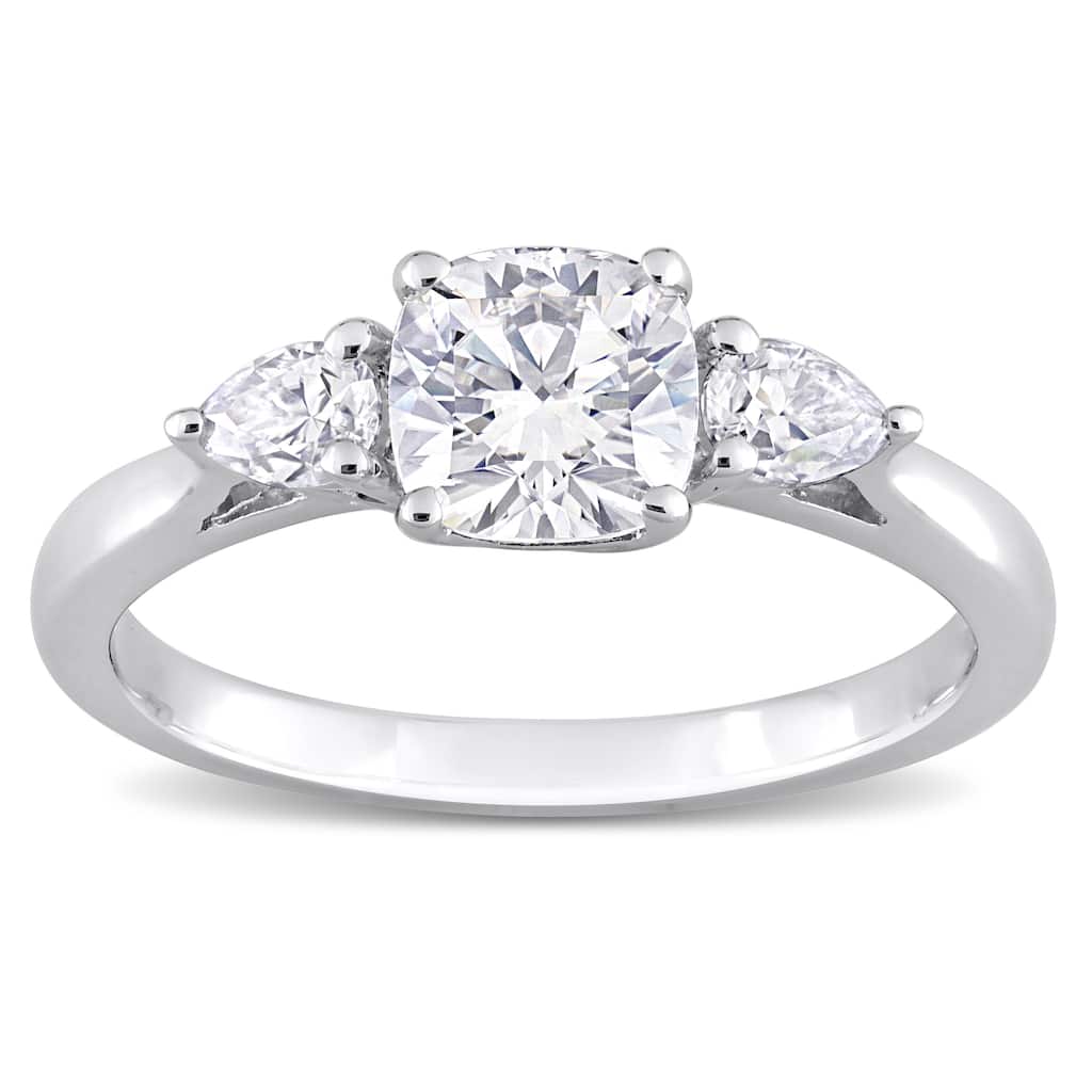 Miadora 1 5/8ct DEW Created Moissanite Three Stone Ring in Sterling Silver