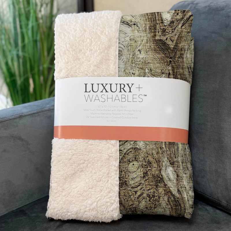 Premium Machine Washable Casual Contemporary Sherpa Throw Blanket