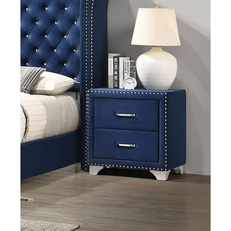 Melody Modern Upholstered 2-drawer Nightstand