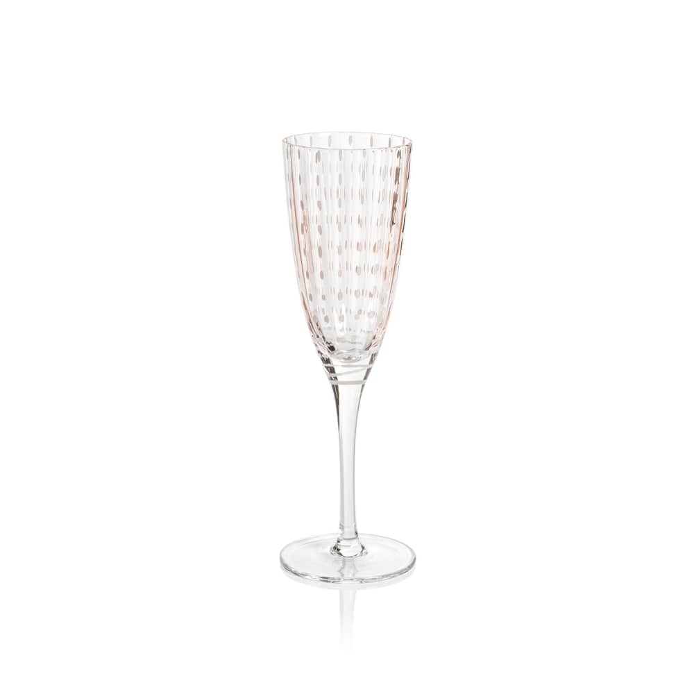 Pescara White Dot Champagne Flutes, Set of 4