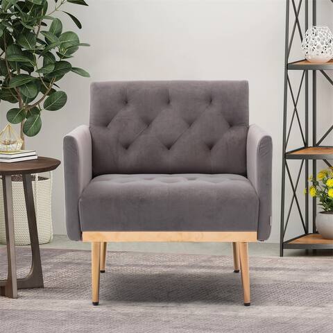Modern Accent Velvet Chair Single Sofa Comfy Upholstered Arm Chair Living Room Furniture
