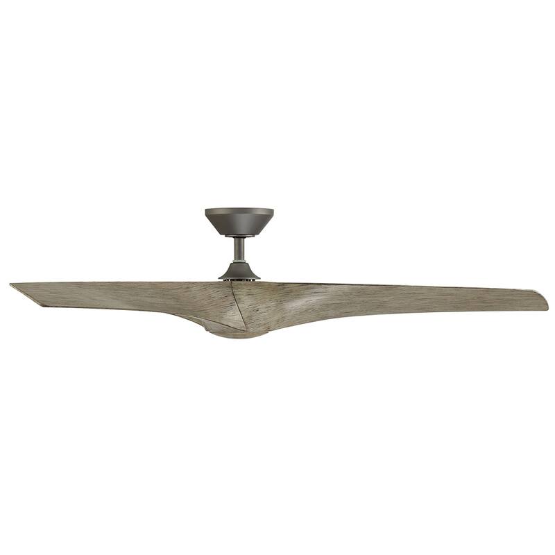 Zephyr Indoor and Outdoor 3-Blade Smart Ceiling Fan 62in with 3000K LED Light Kit and Remote Control with Wall Cradle
