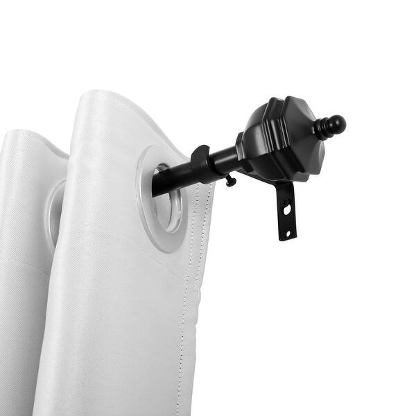 slide 1 of 8, Curtain Rod with Decorative Urn Finial, 28-48", Black