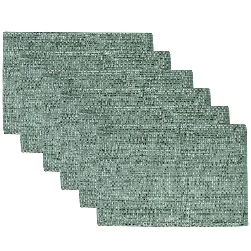Trends Collection 2-tone Woven Cotton Placemat (13 x 19 in.) - Set of 6 - Light Green