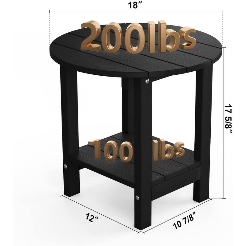 WINSOON 2-Piece All Weather HIPS Outdoor Adirondack Cup Holder Chair and Table set