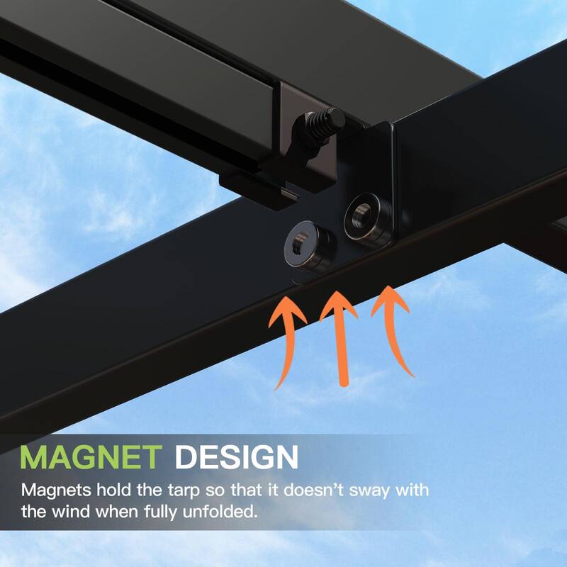 Metal Patio Pergola with Brown Sun Shade Cover for Backyard