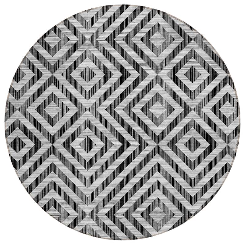 HomeRoots Geometric Transitional Rectangle Outdoor Rug