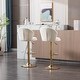 Set of 2 Adjustable Bar Stools with Chrome Footrest - Black Velvet
