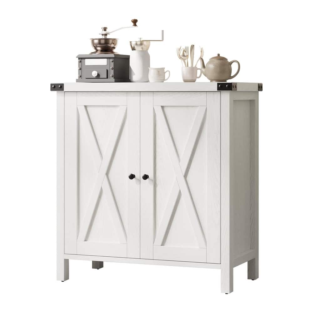Storage Cabinet 15.7" d x 30" w x 31.5" h, Sideboard Buffet Cabinet with 2 Doors and Adjustable Shelves