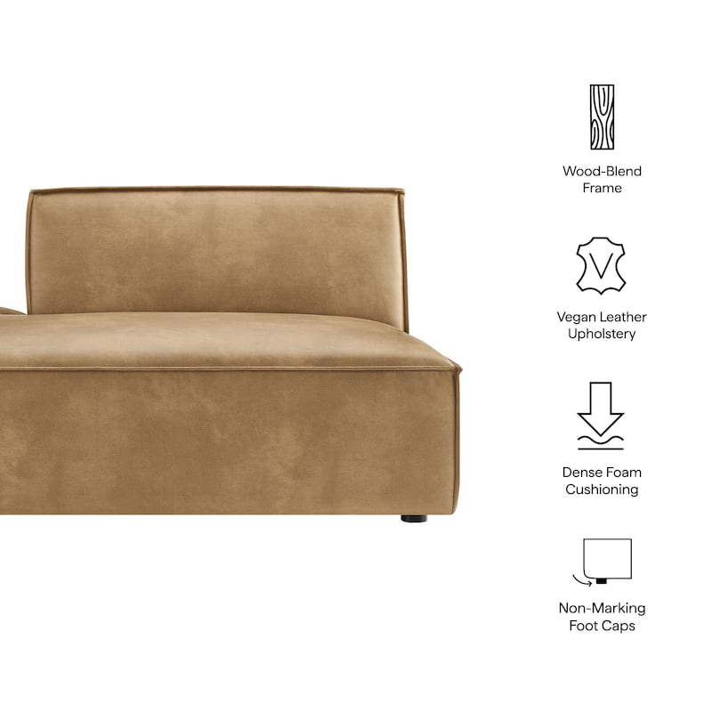 Restore Vegan Leather Left-Facing Armless Modular Chaise