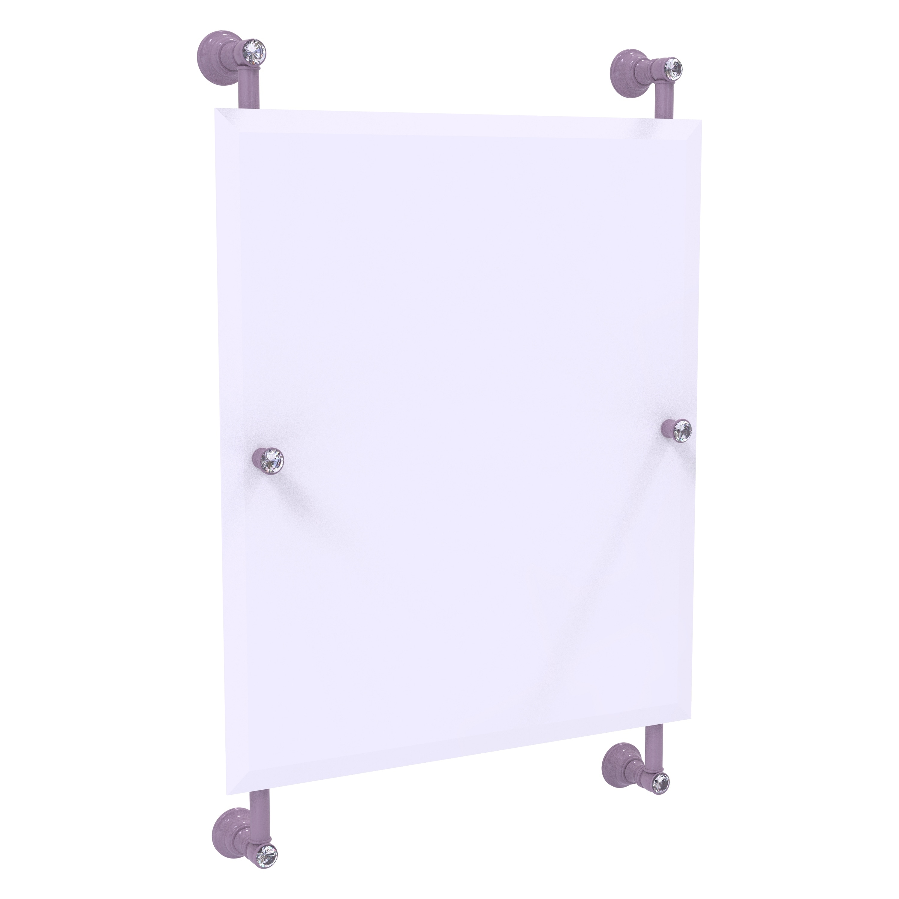 Allied Brass Carolina Crystal Collection Rectangular Frameless Rail Mounted Mirror