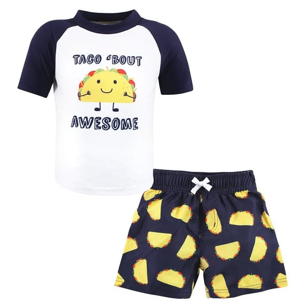 slide 1 of 1, Hudson Baby Boys Swim Rashguard Set, Taco 12-18 Months - Taco