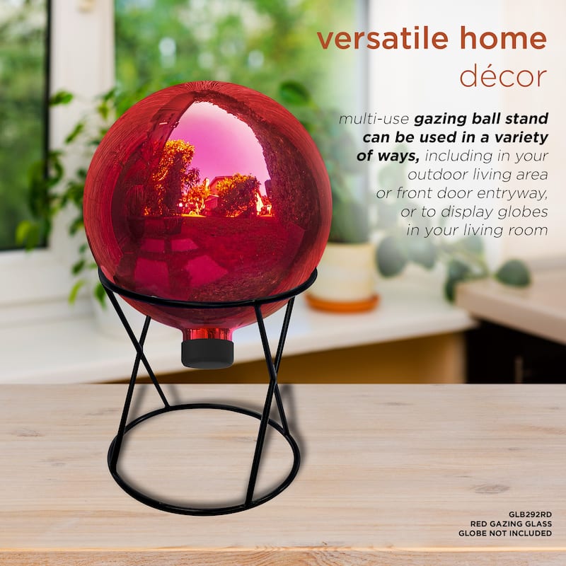 Alpine Corporation 11" Tall Indoor/Outdoor Metal Gazing Globe Display Stand