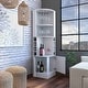 preview thumbnail 15 of 40, TUHOME Syrah Corner Bar Cabinet with 2-Doors and 8 Cubbies - N/A