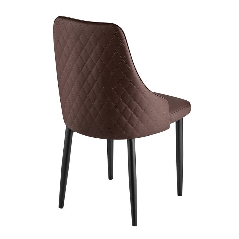 Faux Leather Upholstered Dining Chairs Set of 2 - 35.63"H x 17.72"W x 17.32"D