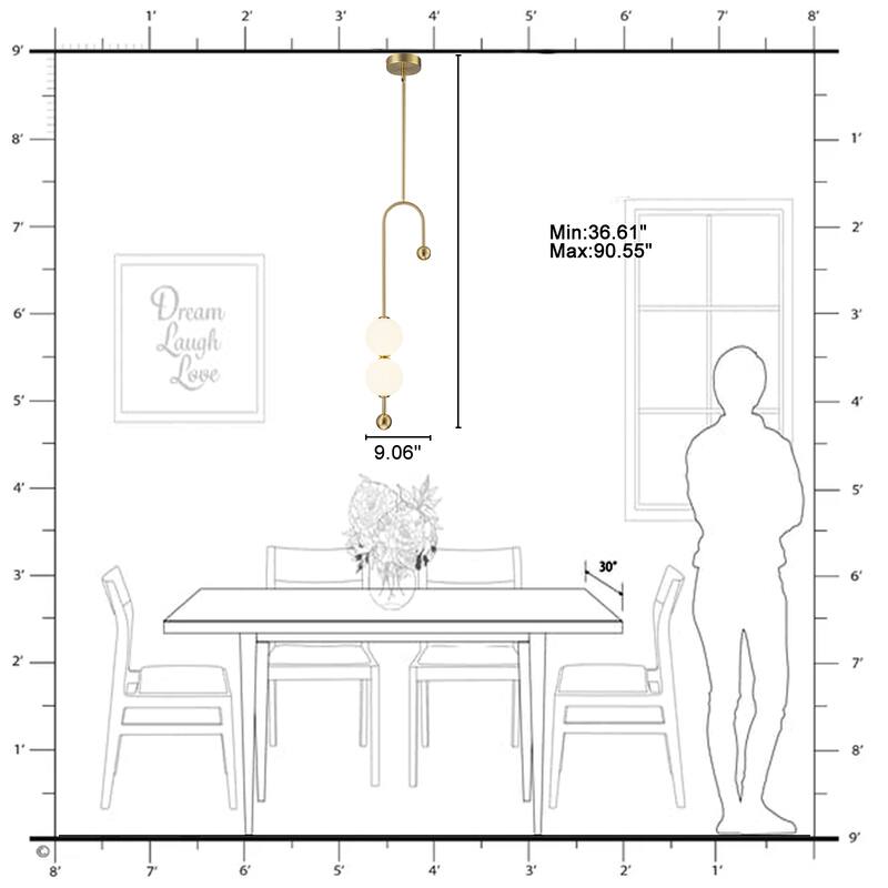 Dual Globe LED Pendant Light Dimmable Modern Hanging Fixture