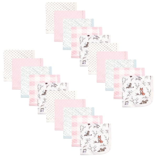 slide 1 of 1, Hudson Baby Infant Girl 20Pc Quilted Cotton Washcloths, Enchanted Forest, One Size - Enchanted Forest - One Size One Size - Enchanted Forest