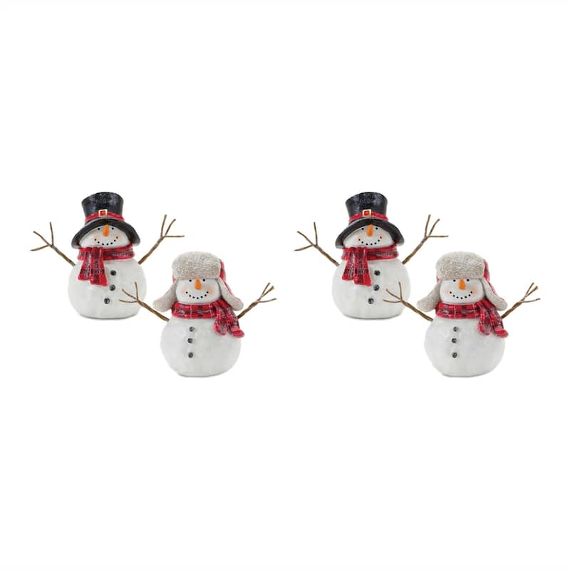 Set of 4 Snowmen with Scarf Christmas Tabletop Figurines 7.25"