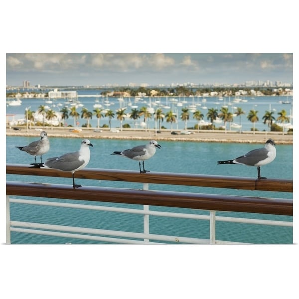 "Biscayne Bay seen from cruise ship's deck" Poster Print