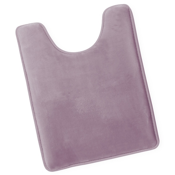 slide 2 of 5, Clara Clark Ultra Soft Plush Bathroom Rug - Non-Slip, Velvet, Memory Foam Bath Mat - Set of 2 Contour (20x24) - Dusty Purple