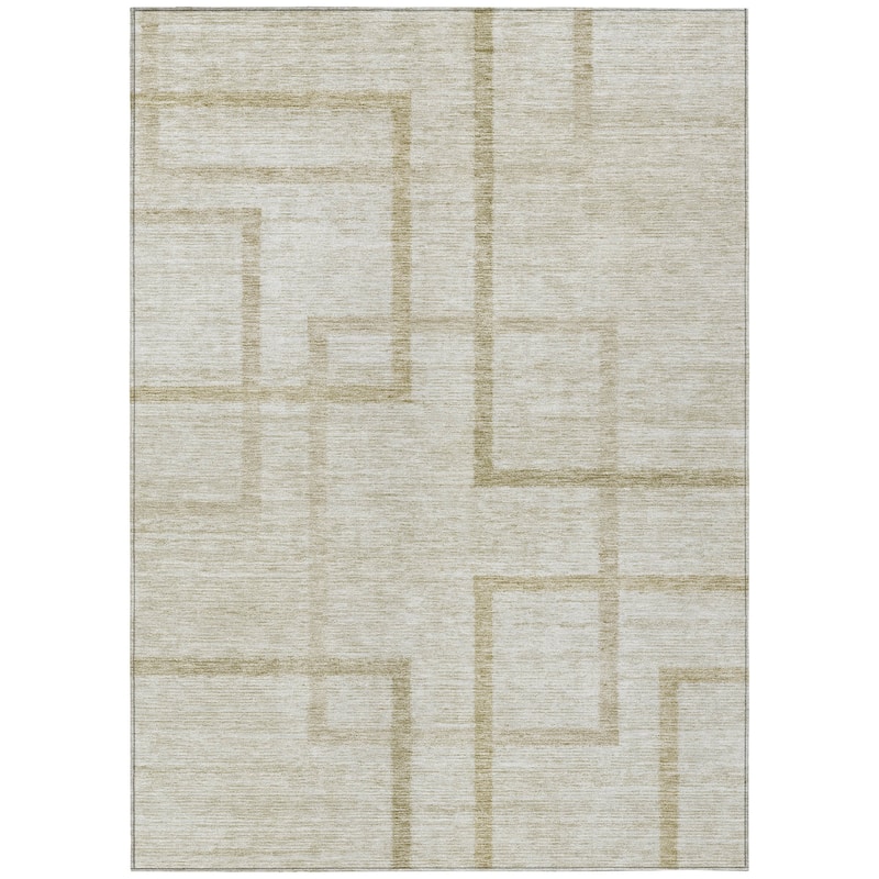 Machine Washable Indoor/ Outdoor Chantille Contemporary Geo Rug