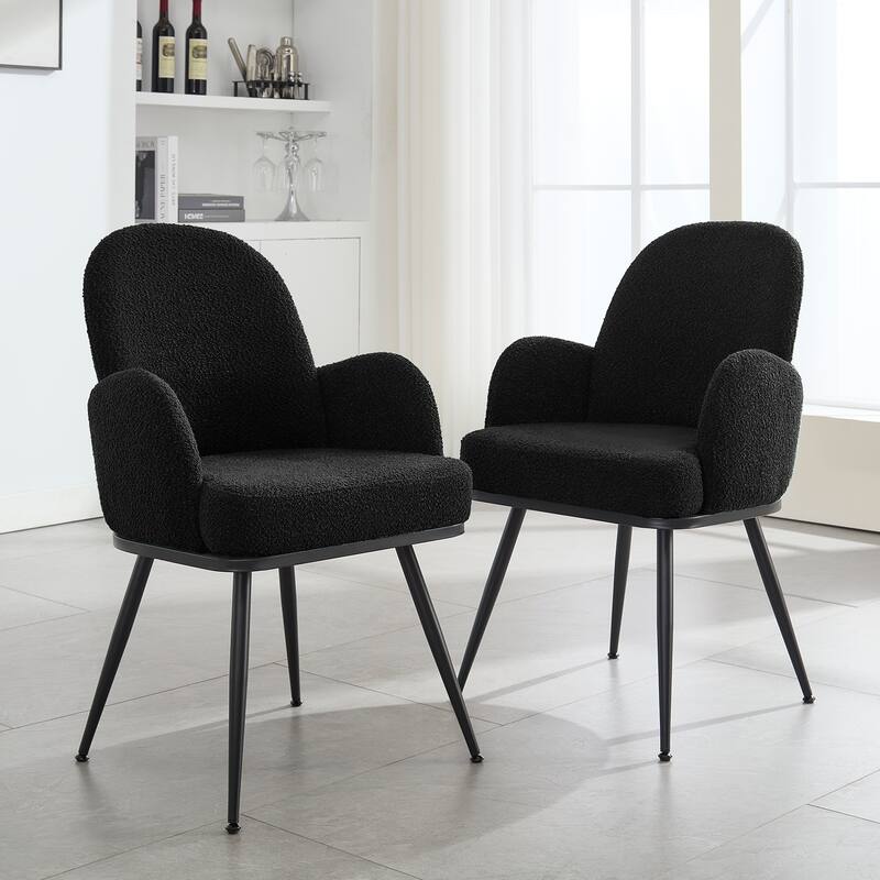 Fabric Upholstered Dining Chairs Set of 2/4 with Arms - 34.8"H x 23.2"W x 22.8"D