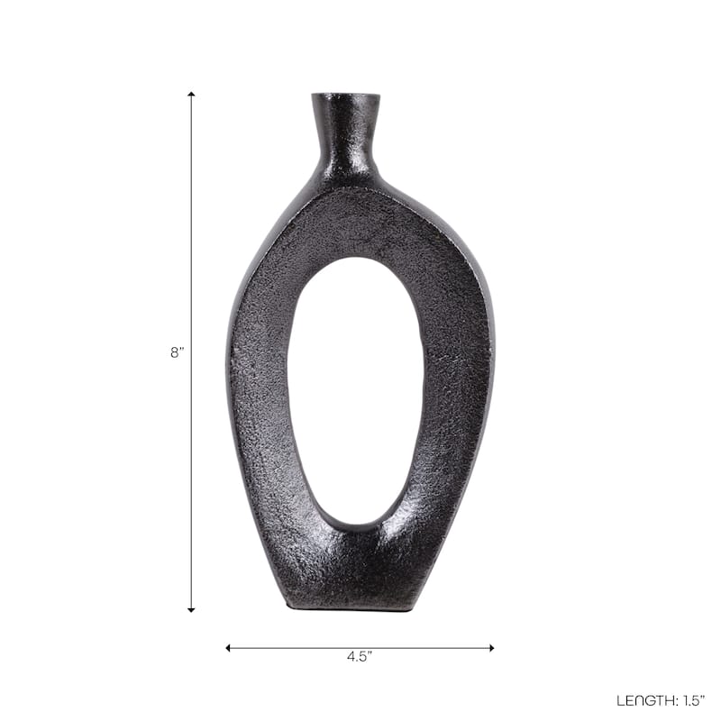 Modern Metal Open Cut Out Bud Vase - Tall Flower Vase