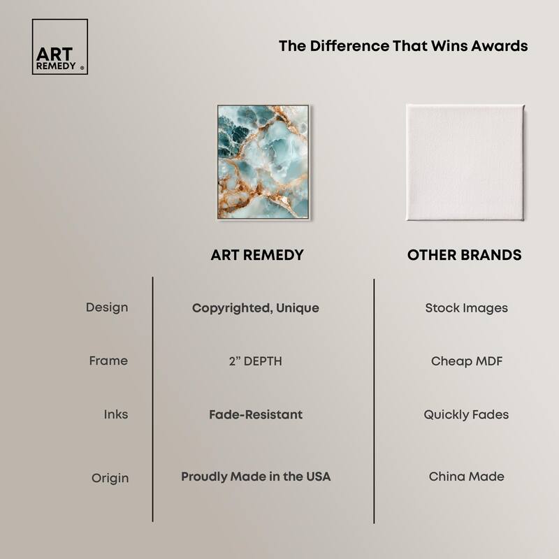 Teal Marble Majesty Canvas by Art Remedy