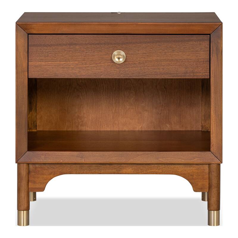 Furniture of America Forma Mid-Century Modern 3-Piece Walnut Solid Wood Storage Platform Bedroom Set