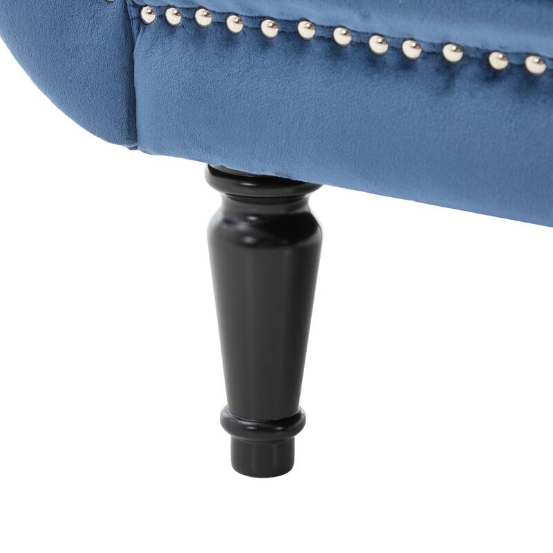 Christopher Knight Home - Velvet Bench with Nailhead Trim & Curved Arms