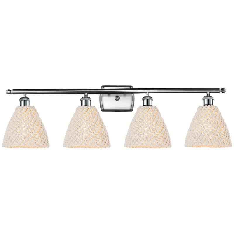 Innovations Lighting Endless Possibilities Ballston - Bristol Natural - 4 Light 38" Bath Vanity Light - Brushed Satin Nickel